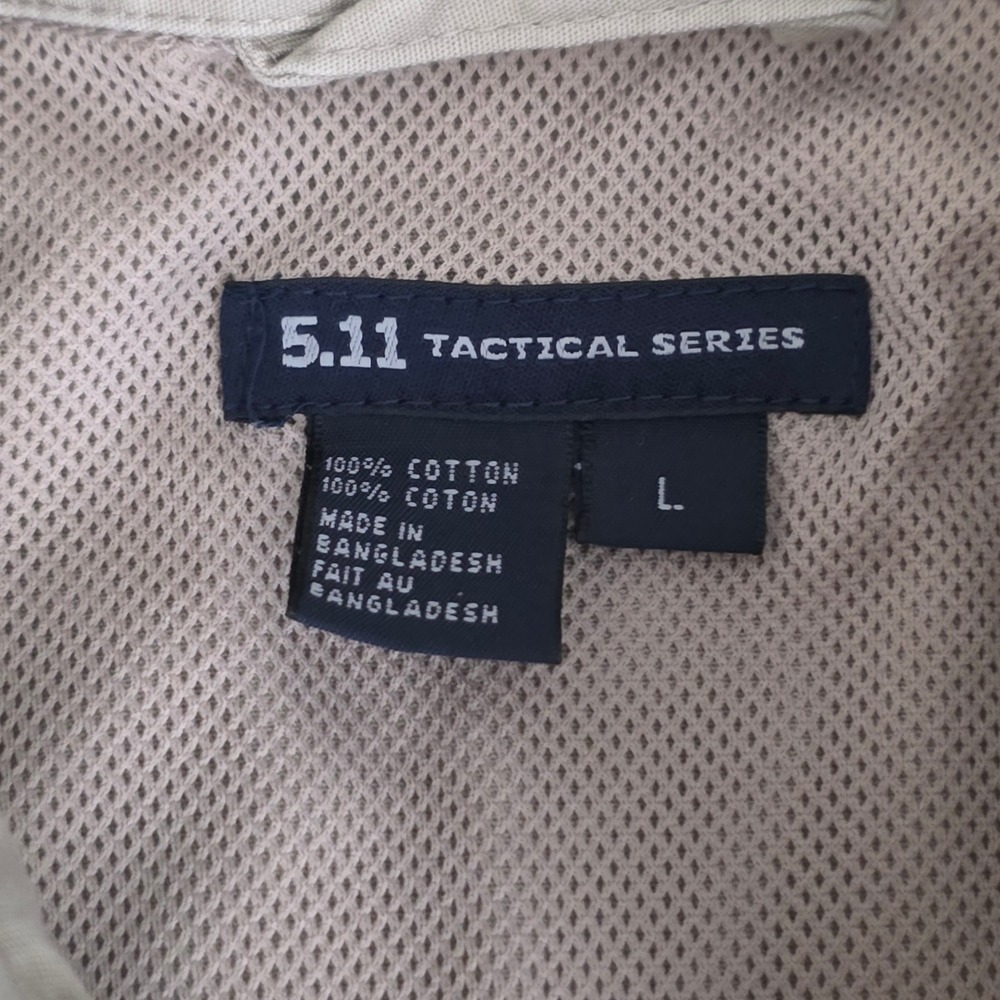 5.11 Tactical Series‎ Mens Khaki Long Sleeve Button Down Shirt Vented Size Large - Picture 4 of 7